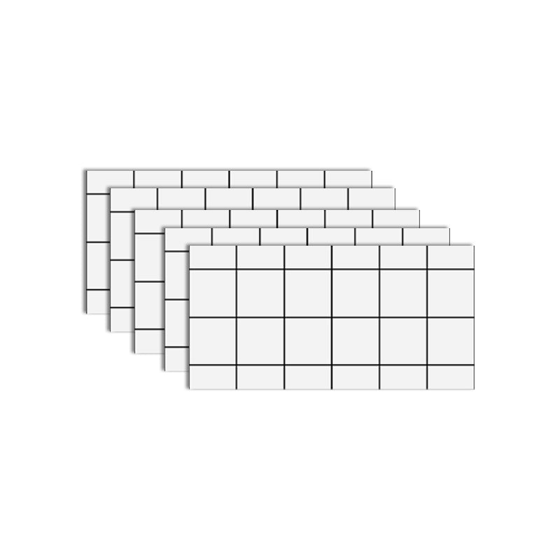 Rectangular Peel and Stick Wall Tile PVC Field Tile Wallpaper with Waterproof White Plaid Clearhalo 'Flooring 'Home Improvement' 'home_improvement' 'home_improvement_peel_stick_blacksplash' 'Peel & Stick Backsplash Tile' 'peel_stick_blacksplash' 'Walls & Ceilings' Walls and Ceiling' 7148632