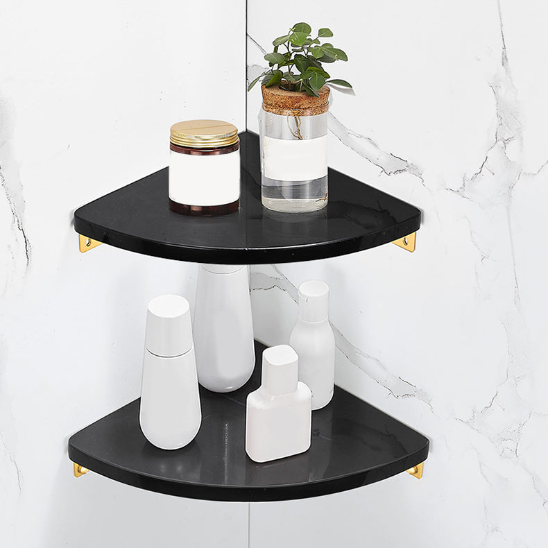 2 Piece Bathroom Hardware Set Metal and Marble Bath Shelf Set Black 2 Piece Set Clearhalo 'Bathroom Hardware Sets' 'Bathroom Hardware' 'Bathroom Remodel & Bathroom Fixtures' 'bathroom_hardware_sets' 'Home Improvement' 'home_improvement' 'home_improvement_bathroom_hardware_sets' 7159962