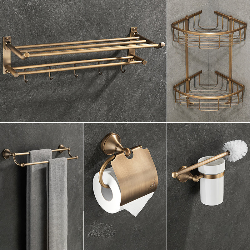 Vintage Bronze Bathroom Set Traditional Bathroom Accessory as Individual or as a Set 5 piece Set Clearhalo 'Bathroom Hardware Sets' 'Bathroom Hardware' 'Bathroom Remodel & Bathroom Fixtures' 'bathroom_hardware_sets' 'Home Improvement' 'home_improvement' 'home_improvement_bathroom_hardware_sets' 7160182