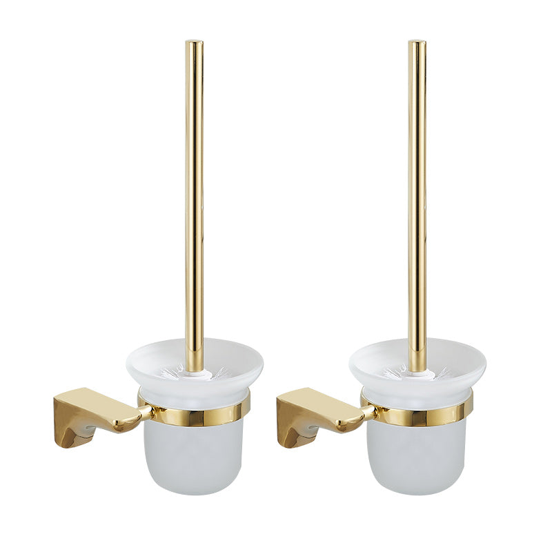 2 Piece Metal Bathroom Accessory Set Traditional Toilet Brush and Holder Set Gold 2 Piece Set Clearhalo 'Bathroom Hardware Sets' 'Bathroom Hardware' 'Bathroom Remodel & Bathroom Fixtures' 'bathroom_hardware_sets' 'Home Improvement' 'home_improvement' 'home_improvement_bathroom_hardware_sets' 7160247