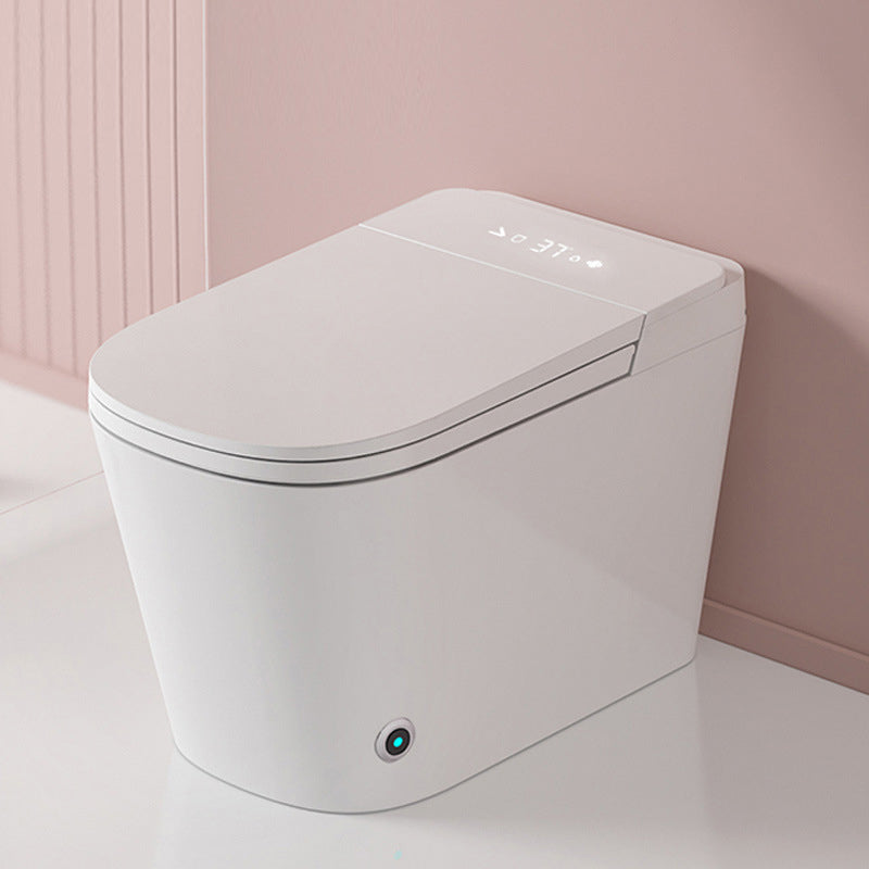 Modern Toilet Bowl One Piece Toilet Floor Mounted Porcelain Flush Toilet Sensor Lid (Top Configuration) 12" Clearhalo 'Bathroom Remodel & Bathroom Fixtures' 'Home Improvement' 'home_improvement' 'home_improvement_toilets' 'Toilets & Bidets' 'Toilets' 7173982