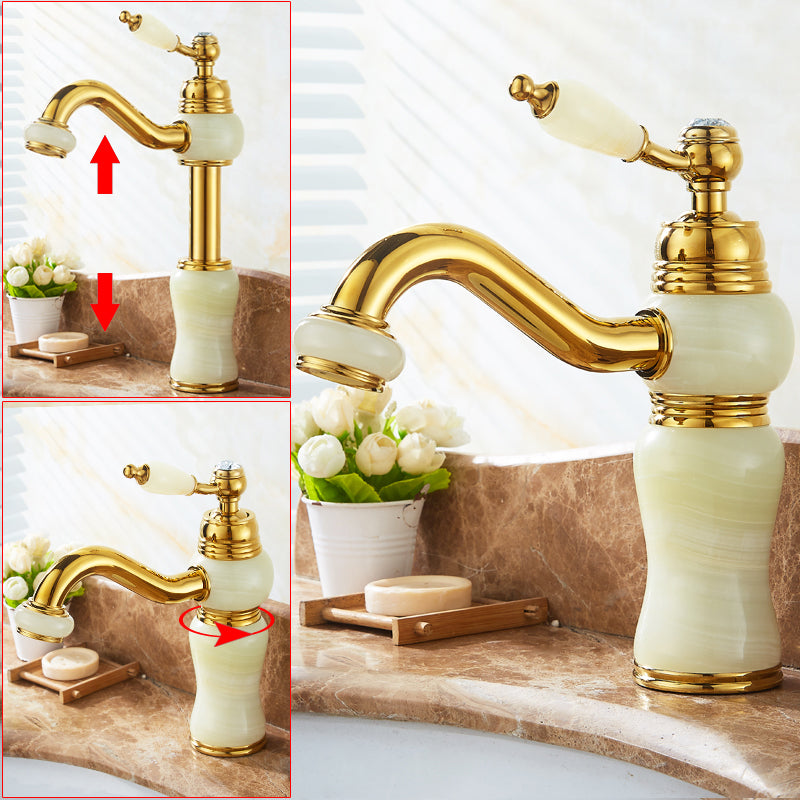 Classic Bathroom Vessel Faucet Lever Handle Circular Vessel Faucet Grün Lift Clearhalo 'Bathroom Remodel & Bathroom Fixtures' 'Bathroom Sink Faucets' 'Bathroom Sinks & Faucet Components' 'bathroom_sink_faucets' 'Home Improvement' 'home_improvement' 'home_improvement_bathroom_sink_faucets' 7182336