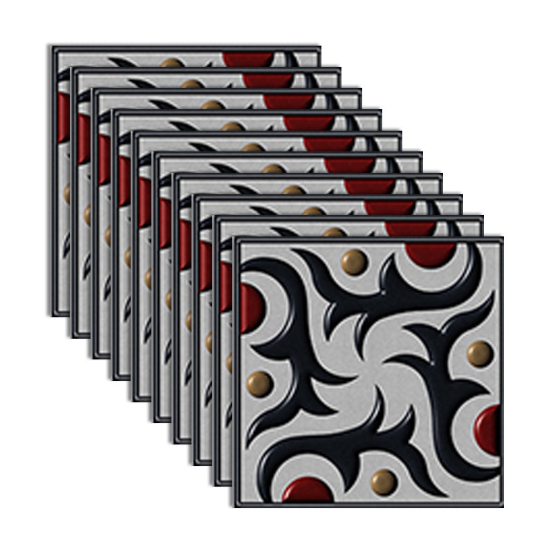 PVC Peel and Stick Backsplash Mosaic Tile Wallpaper with Square Shape Grey-Gold 10-Piece Set Clearhalo 'Flooring 'Home Improvement' 'home_improvement' 'home_improvement_peel_stick_blacksplash' 'Peel & Stick Backsplash Tile' 'peel_stick_blacksplash' 'Walls & Ceilings' Walls and Ceiling' 7183923