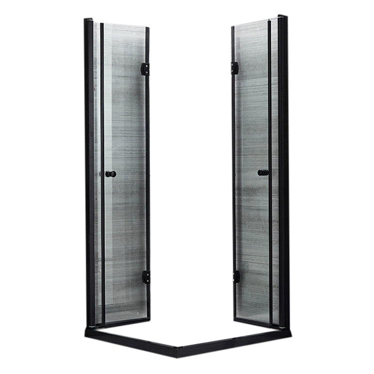 Semi Frameless Tempered Glass Shower Screen Folding Shower Door 39.4"L x 39.4"W x 74.8"H Clearhalo 'Bathroom Remodel & Bathroom Fixtures' 'Home Improvement' 'home_improvement' 'home_improvement_shower_tub_doors' 'Shower and Tub Doors' 'shower_tub_doors' 'Showers & Bathtubs' 7187941