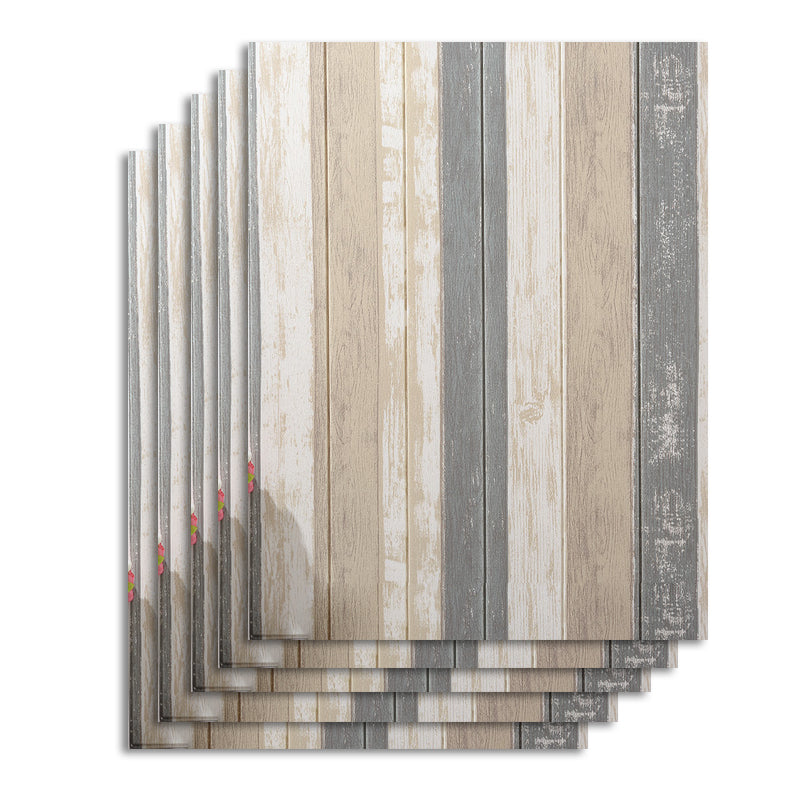 Contemporary Wall Paneling Waterproof Wall Paneling with Wood Look Yellow-Gray 10-Piece Set Clearhalo 'Flooring 'Home Improvement' 'home_improvement' 'home_improvement_wall_paneling' 'Wall Paneling' 'wall_paneling' 'Walls & Ceilings' Walls and Ceiling' 7197685