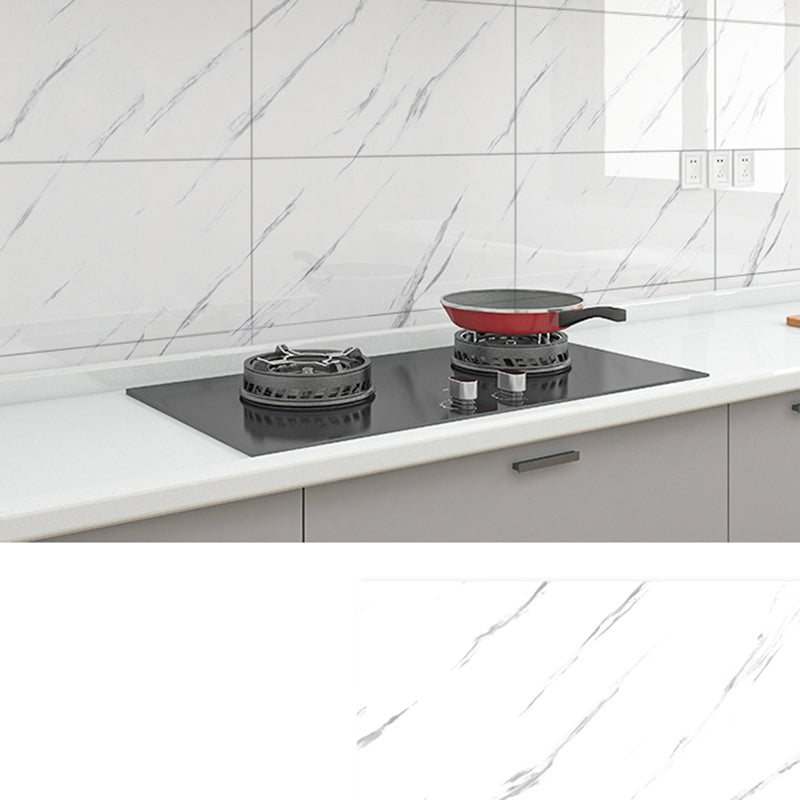 PVC Peel and Stick Backsplash Wall Tile Rectangular Waterproof Single Tile Wallpaper White-Gray Clearhalo 'Flooring 'Home Improvement' 'home_improvement' 'home_improvement_peel_stick_blacksplash' 'Peel & Stick Backsplash Tile' 'peel_stick_blacksplash' 'Walls & Ceilings' Walls and Ceiling' 7199197