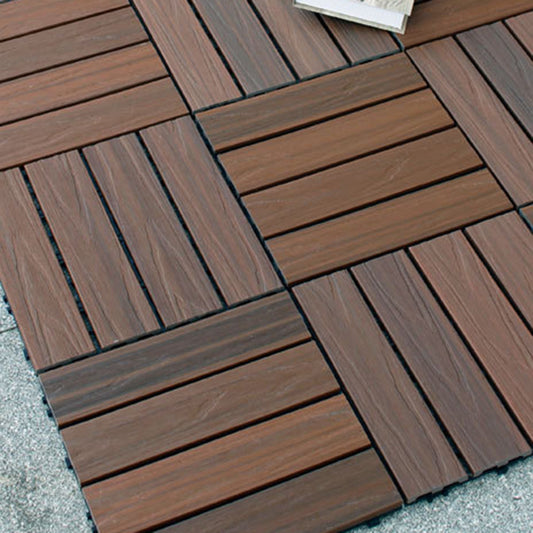 12" X 12"4-Slat Square PVC Flooring Tiles Snap Fit Installation Floor Board Tiles Clearhalo 'Home Improvement' 'home_improvement' 'home_improvement_outdoor_deck_tiles_planks' 'Outdoor Deck Tiles & Planks' 'Outdoor Flooring & Tile' 'Outdoor Remodel' 'outdoor_deck_tiles_planks' 7206511