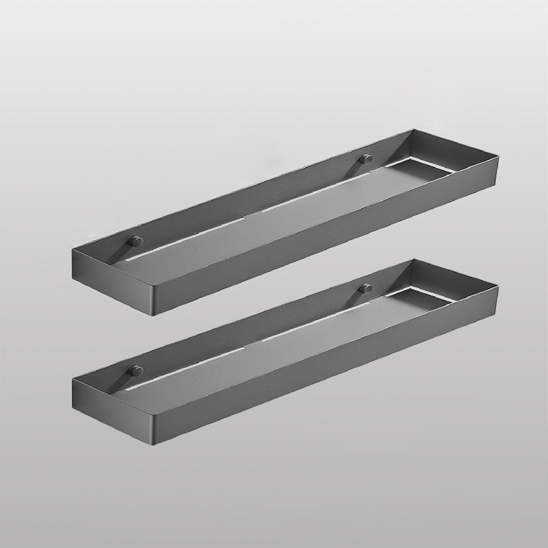 Modern Bathroom Accessories Hardware Set Bath Shelf Bathroom Accessory Kit Grey 2-Piece Set (24"L Square Bath Shelf) Clearhalo 'Bathroom Hardware Sets' 'Bathroom Hardware' 'Bathroom Remodel & Bathroom Fixtures' 'bathroom_hardware_sets' 'Home Improvement' 'home_improvement' 'home_improvement_bathroom_hardware_sets' 7225709