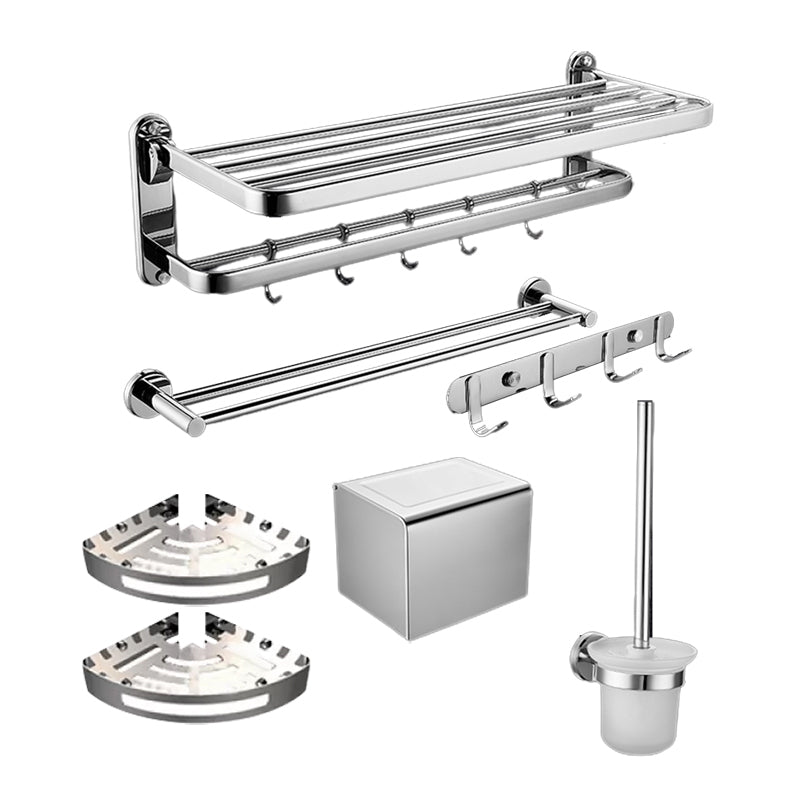 Modern Stainless Steel Bathroom Accessory Kit Towel Bar Paper Holder Bath Hardware Set 7-Piece Set (Toilet Paper Holder) Clearhalo 'Bathroom Hardware Sets' 'Bathroom Hardware' 'Bathroom Remodel & Bathroom Fixtures' 'bathroom_hardware_sets' 'Home Improvement' 'home_improvement' 'home_improvement_bathroom_hardware_sets' 7232231
