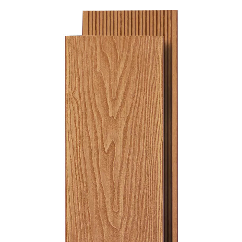 WPC Outdoor Flooring Modern Style Waterproof Rectangle Texture Effect Nail Flooring Champagne 3D Wood Grain Clearhalo 'Flooring 'Hardwood Flooring' 'hardwood_flooring' 'Home Improvement' 'home_improvement' 'home_improvement_hardwood_flooring' Walls and Ceiling' 7265971