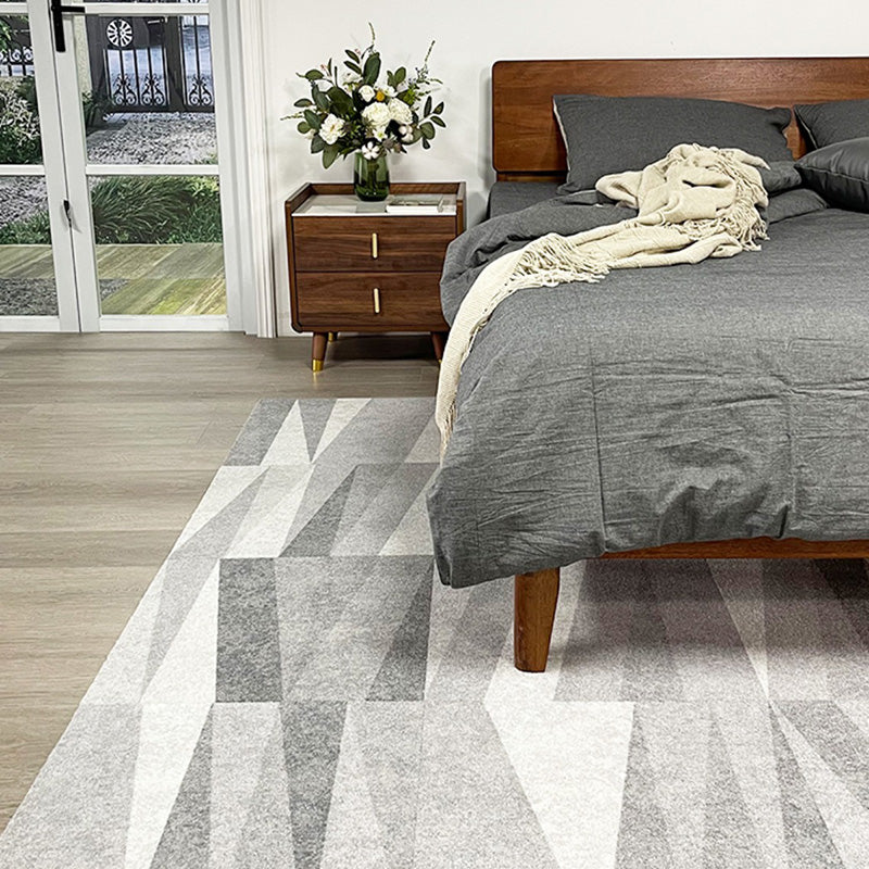Modern Carpet Tiles Geometric Print Square Stain Resistant Carpet Tiles Grey 10-Piece Set Clearhalo 'Carpet Tiles & Carpet Squares' 'carpet_tiles_carpet_squares' 'Flooring 'Home Improvement' 'home_improvement' 'home_improvement_carpet_tiles_carpet_squares' Walls and Ceiling' 7274982