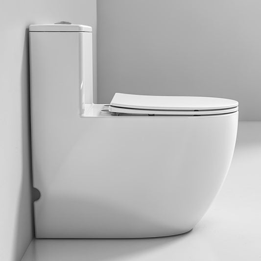 Modern White Floor Mounted Toilet Slow Close Seat Included Toilet Bowl for Bathroom Clearhalo 'Bathroom Remodel & Bathroom Fixtures' 'Home Improvement' 'home_improvement' 'home_improvement_toilets' 'Toilets & Bidets' 'Toilets' 7279338