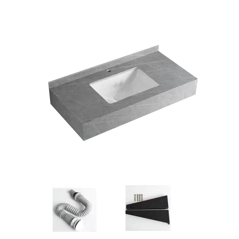 Contemporary Bathroom Sink with Pop-Up Drain Grey Rectangular Wall Mount Bathroom Sink 35.4"L x 19.7"W x 5.9"H Clearhalo 'Bathroom Remodel & Bathroom Fixtures' 'Bathroom Sinks & Faucet Components' 'Bathroom Sinks' 'bathroom_sink' 'Home Improvement' 'home_improvement' 'home_improvement_bathroom_sink' 7279545