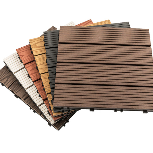 Tradition Rectangle Wood Tile Wire Brushed Brown Engineered Wood for Patio Garden Clearhalo 'Flooring 'Hardwood Flooring' 'hardwood_flooring' 'Home Improvement' 'home_improvement' 'home_improvement_hardwood_flooring' Walls and Ceiling' 7280053