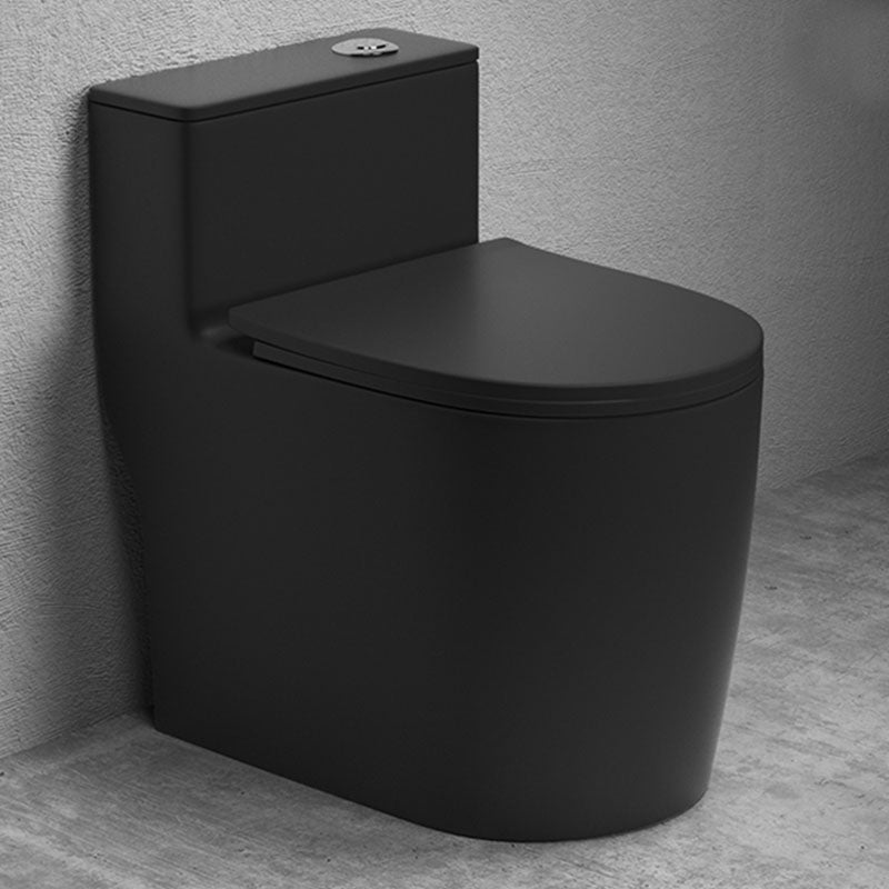 Traditional Ceramic Toilet Bowl Floor Mounted Urine Toilet for Bathroom Black Toilet with Sprayer Clearhalo 'Bathroom Remodel & Bathroom Fixtures' 'Home Improvement' 'home_improvement' 'home_improvement_toilets' 'Toilets & Bidets' 'Toilets' 7285168