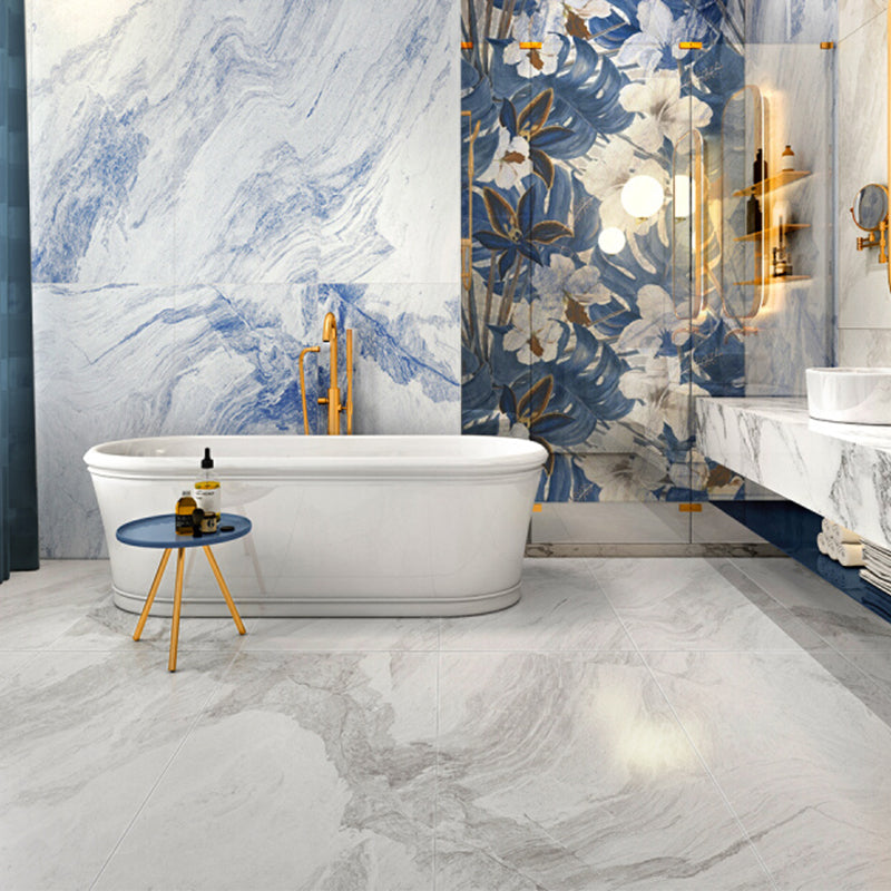 Modern Style Wall Tile Scratch Resistant Straight Edge Rectangle Wall Tile Blue 24"L x 47"W x 0.4"H 14 Pieces Clearhalo 'Floor Tiles & Wall Tiles' 'floor_tiles_wall_tiles' 'Flooring 'Home Improvement' 'home_improvement' 'home_improvement_floor_tiles_wall_tiles' Walls and Ceiling' 7297576