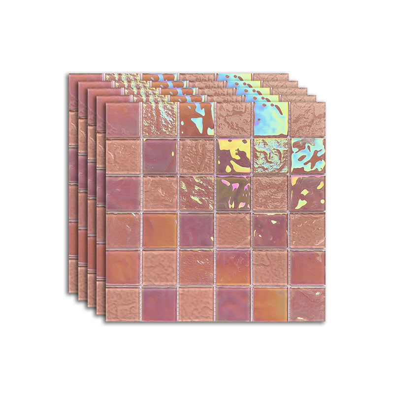 Glass Mosaic Tile Contemporary Floor and Wall Tile with Square Shape Pink Clearhalo 'Floor Tiles & Wall Tiles' 'floor_tiles_wall_tiles' 'Flooring 'Home Improvement' 'home_improvement' 'home_improvement_floor_tiles_wall_tiles' Walls and Ceiling' 7308910