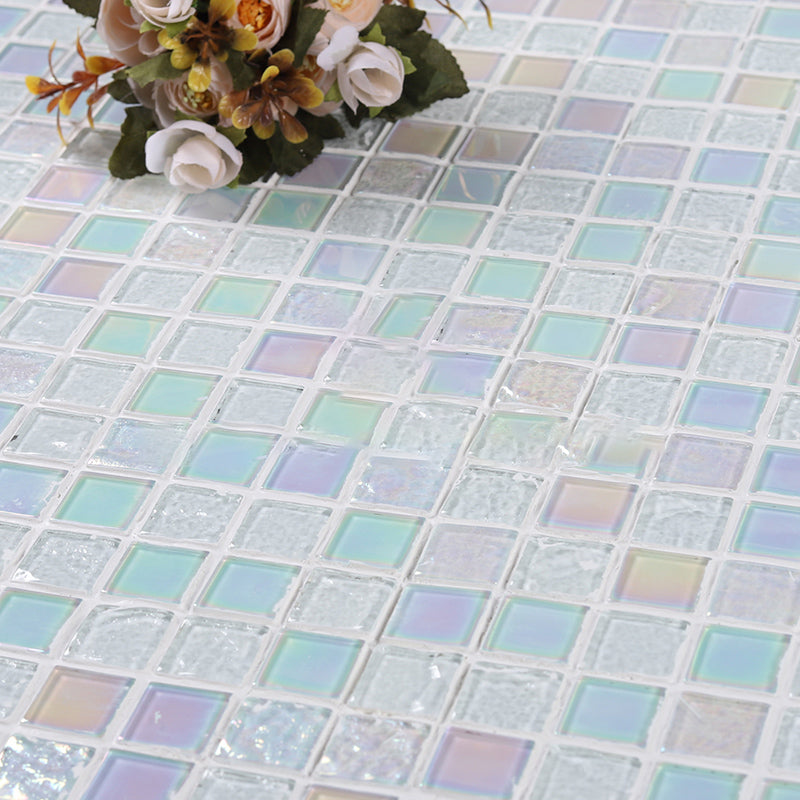 Glass Mosaic Tile Contemporary Floor and Wall Tile with Square Shape Clearhalo 'Floor Tiles & Wall Tiles' 'floor_tiles_wall_tiles' 'Flooring 'Home Improvement' 'home_improvement' 'home_improvement_floor_tiles_wall_tiles' Walls and Ceiling' 7308911