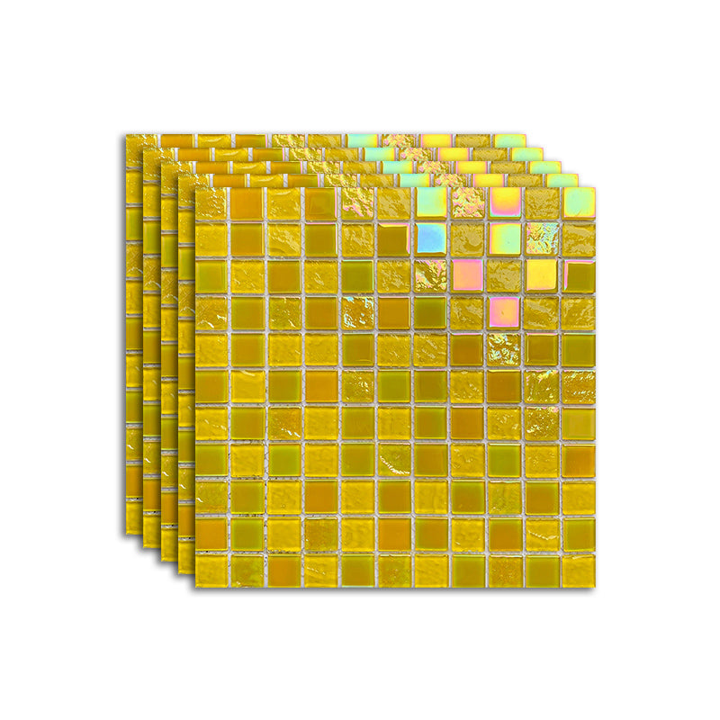 Glass Mosaic Tile Contemporary Floor and Wall Tile with Square Shape Yellow Clearhalo 'Floor Tiles & Wall Tiles' 'floor_tiles_wall_tiles' 'Flooring 'Home Improvement' 'home_improvement' 'home_improvement_floor_tiles_wall_tiles' Walls and Ceiling' 7308912