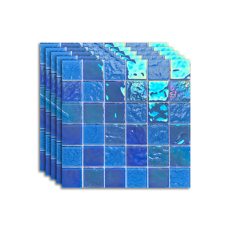Glass Mosaic Tile Contemporary Floor and Wall Tile with Square Shape Water Blue Clearhalo 'Floor Tiles & Wall Tiles' 'floor_tiles_wall_tiles' 'Flooring 'Home Improvement' 'home_improvement' 'home_improvement_floor_tiles_wall_tiles' Walls and Ceiling' 7308921