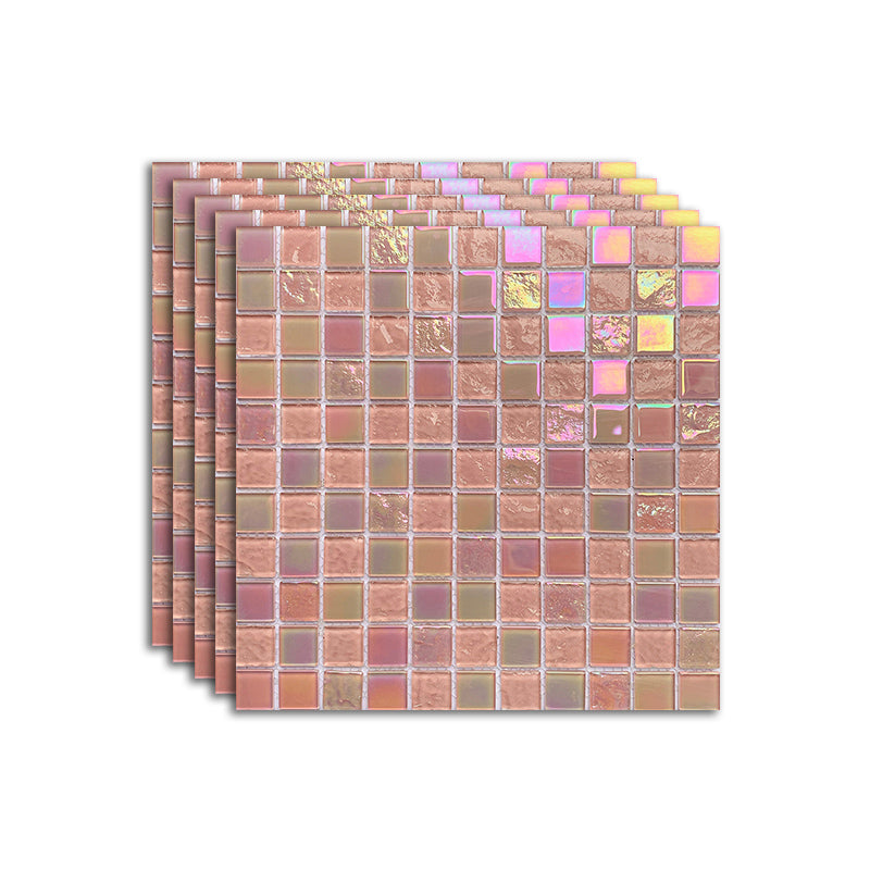 Glass Mosaic Tile Contemporary Floor and Wall Tile with Square Shape Nude Pink Clearhalo 'Floor Tiles & Wall Tiles' 'floor_tiles_wall_tiles' 'Flooring 'Home Improvement' 'home_improvement' 'home_improvement_floor_tiles_wall_tiles' Walls and Ceiling' 7308922