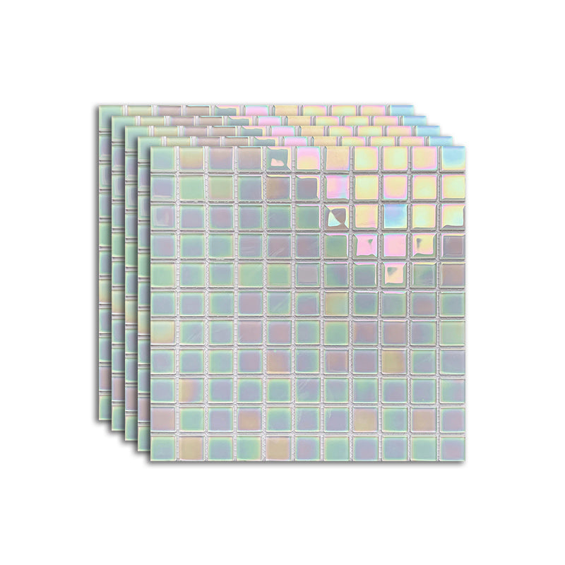 Glass Mosaic Tile Contemporary Floor and Wall Tile with Square Shape Pink/ Green Clearhalo 'Floor Tiles & Wall Tiles' 'floor_tiles_wall_tiles' 'Flooring 'Home Improvement' 'home_improvement' 'home_improvement_floor_tiles_wall_tiles' Walls and Ceiling' 7308926