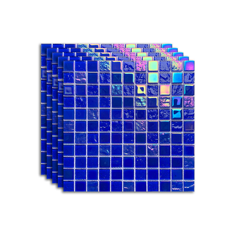 Glass Mosaic Tile Contemporary Floor and Wall Tile with Square Shape Dark Blue Clearhalo 'Floor Tiles & Wall Tiles' 'floor_tiles_wall_tiles' 'Flooring 'Home Improvement' 'home_improvement' 'home_improvement_floor_tiles_wall_tiles' Walls and Ceiling' 7308927