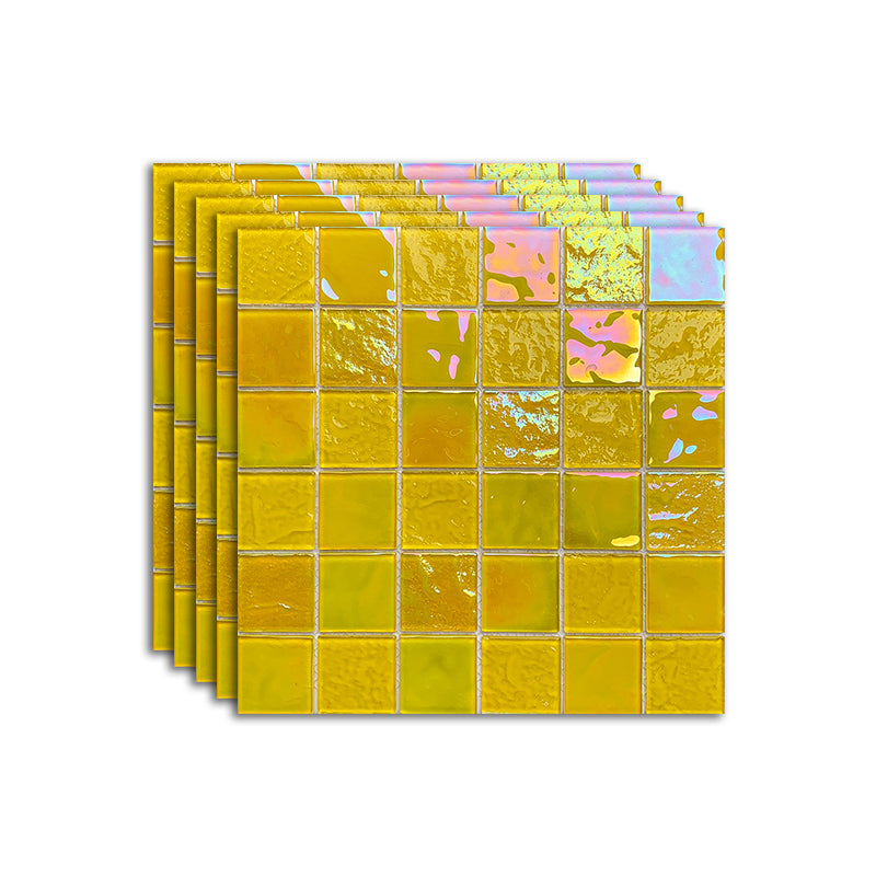 Glass Mosaic Tile Contemporary Floor and Wall Tile with Square Shape Bright Yellow Clearhalo 'Floor Tiles & Wall Tiles' 'floor_tiles_wall_tiles' 'Flooring 'Home Improvement' 'home_improvement' 'home_improvement_floor_tiles_wall_tiles' Walls and Ceiling' 7308930