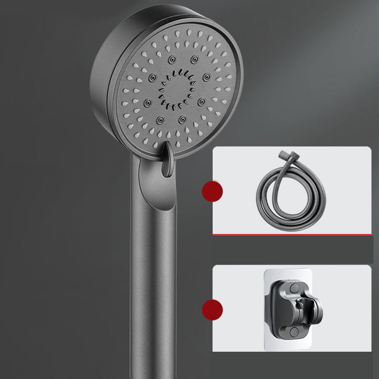 Modern Round Hand Shower Medium Flow 5 Sprays Wall-Mount Hand Shower Grey Shower Heads & Hose & Wall pedestal Clearhalo 'Bathroom Remodel & Bathroom Fixtures' 'Home Improvement' 'home_improvement' 'home_improvement_shower_heads' 'Shower Heads' 'shower_heads' 'Showers & Bathtubs Plumbing' 'Showers & Bathtubs' 7310047