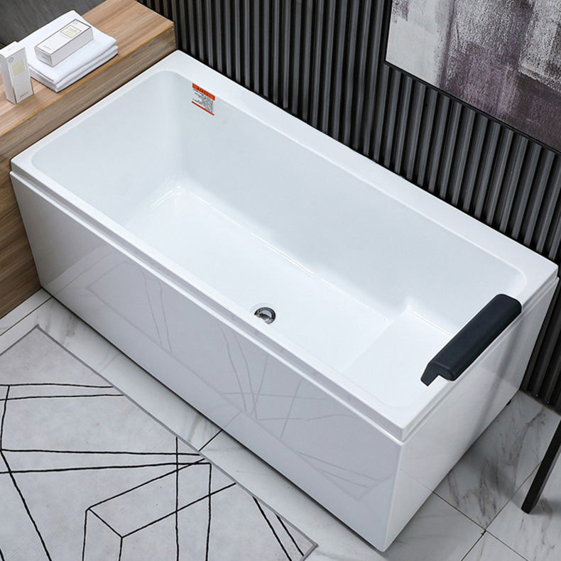 Acrylic Freestanding Bath White Soaking Rectangular Modern Bathtub Left Tub Clearhalo 'Bathroom Remodel & Bathroom Fixtures' 'Bathtubs' 'Home Improvement' 'home_improvement' 'home_improvement_bathtubs' 'Showers & Bathtubs' 7312705