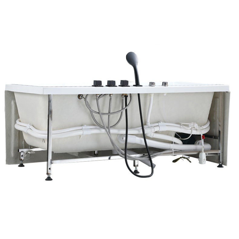 Acrylic Freestanding Bath White Soaking Rectangular Modern Bathtub Clearhalo 'Bathroom Remodel & Bathroom Fixtures' 'Bathtubs' 'Home Improvement' 'home_improvement' 'home_improvement_bathtubs' 'Showers & Bathtubs' 7312719