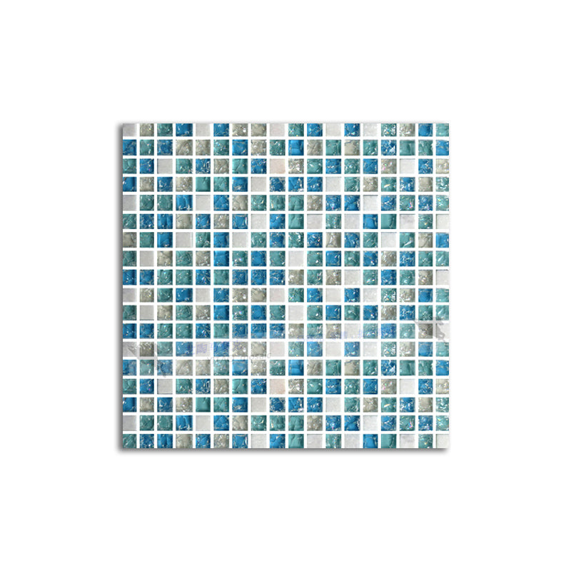 Glass Mosaic Tile Square Shape Wall Tile with Fade Resistant Clearhalo 'Floor Tiles & Wall Tiles' 'floor_tiles_wall_tiles' 'Flooring 'Home Improvement' 'home_improvement' 'home_improvement_floor_tiles_wall_tiles' Walls and Ceiling' 7313926