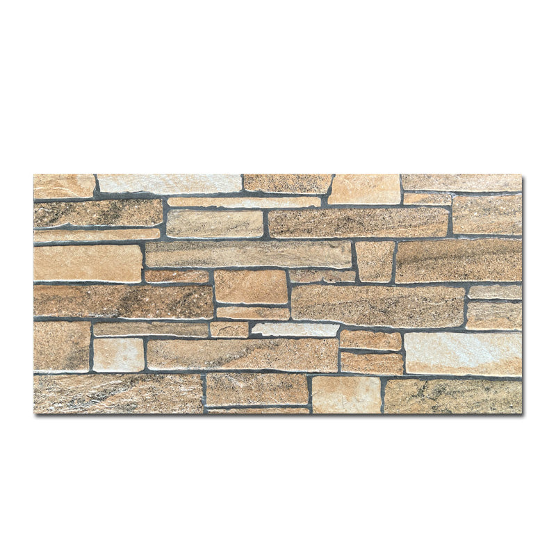 Modern Style Wall Tile Stacked Stone Texture Straight Edge Rectangle Waterproof Wall Tile Light Brown Yellow Clearhalo 'Floor Tiles & Wall Tiles' 'floor_tiles_wall_tiles' 'Flooring 'Home Improvement' 'home_improvement' 'home_improvement_floor_tiles_wall_tiles' Walls and Ceiling' 7316963