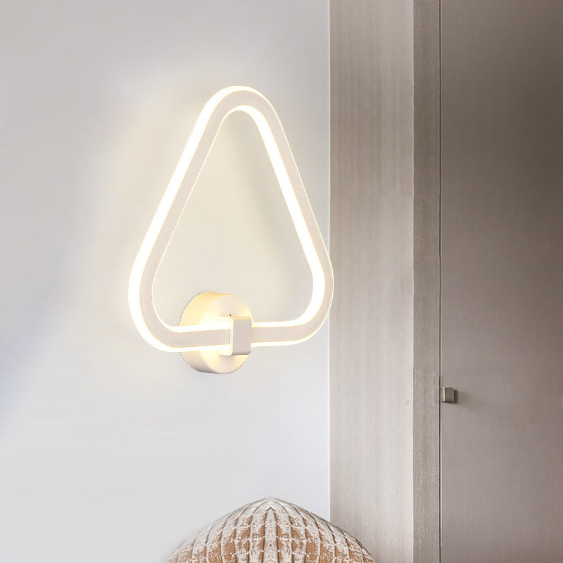 White Triangle Frame Wall Mount Light Modernism LED Acrylic Wall Lamp Sconce for Balcony Clearhalo 'Modern wall lights' 'Modern' 'Wall Lamps & Sconces' 'Wall Lights' Lighting' 732030