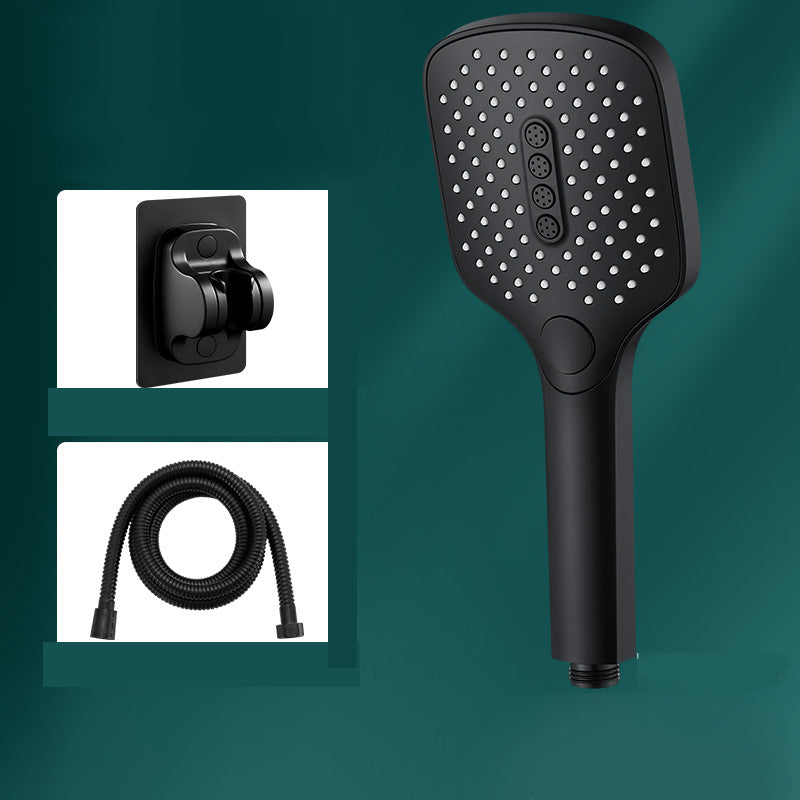 Contemporary Rectangular Hand Shower 3 Sprays Wall-Mount Hand Shower Black Shower Heads & Hose & Wall pedestal Clearhalo 'Bathroom Remodel & Bathroom Fixtures' 'Home Improvement' 'home_improvement' 'home_improvement_shower_heads' 'Shower Heads' 'shower_heads' 'Showers & Bathtubs Plumbing' 'Showers & Bathtubs' 7321159