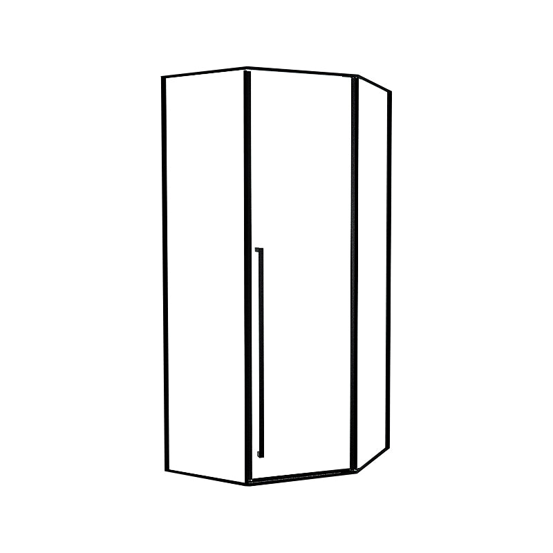 Black Neo-Angle Shower Enclosure Clear Tempered Glass Shower Enclosure Right Clearhalo 'Bathroom Remodel & Bathroom Fixtures' 'Home Improvement' 'home_improvement' 'home_improvement_shower_stalls_enclosures' 'Shower Stalls & Enclosures' 'shower_stalls_enclosures' 'Showers & Bathtubs' 7322608