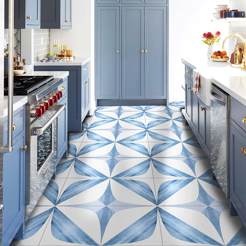 Modern Style Floor Tile Printing Pattern Square Straight Edge Waterproof Floor Tile Light Blue-White 132 Pieces Clearhalo 'Floor Tiles & Wall Tiles' 'floor_tiles_wall_tiles' 'Flooring 'Home Improvement' 'home_improvement' 'home_improvement_floor_tiles_wall_tiles' Walls and Ceiling' 7325170