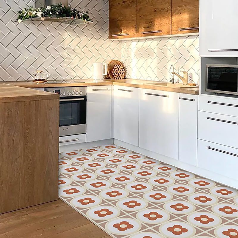 Modern Style Floor Tile Floral Print Square Straight Edge Waterproof Floor Tile 12"L x 12"W x 0"H 143 Pieces Clearhalo 'Floor Tiles & Wall Tiles' 'floor_tiles_wall_tiles' 'Flooring 'Home Improvement' 'home_improvement' 'home_improvement_floor_tiles_wall_tiles' Walls and Ceiling' 7325183