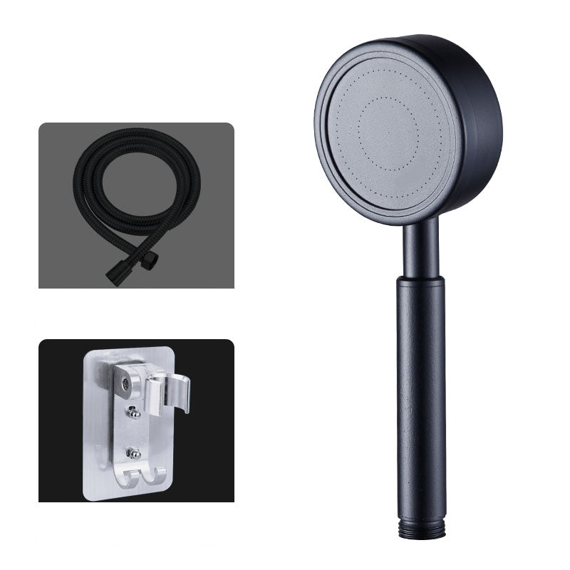Round Water Filtration Hand Shower Medium Flow Stainless Steel Hand Shower Black Shower & Hose & Hole-free Wall Seat Clearhalo 'Bathroom Remodel & Bathroom Fixtures' 'Home Improvement' 'home_improvement' 'home_improvement_shower_heads' 'Shower Heads' 'shower_heads' 'Showers & Bathtubs Plumbing' 'Showers & Bathtubs' 7326064