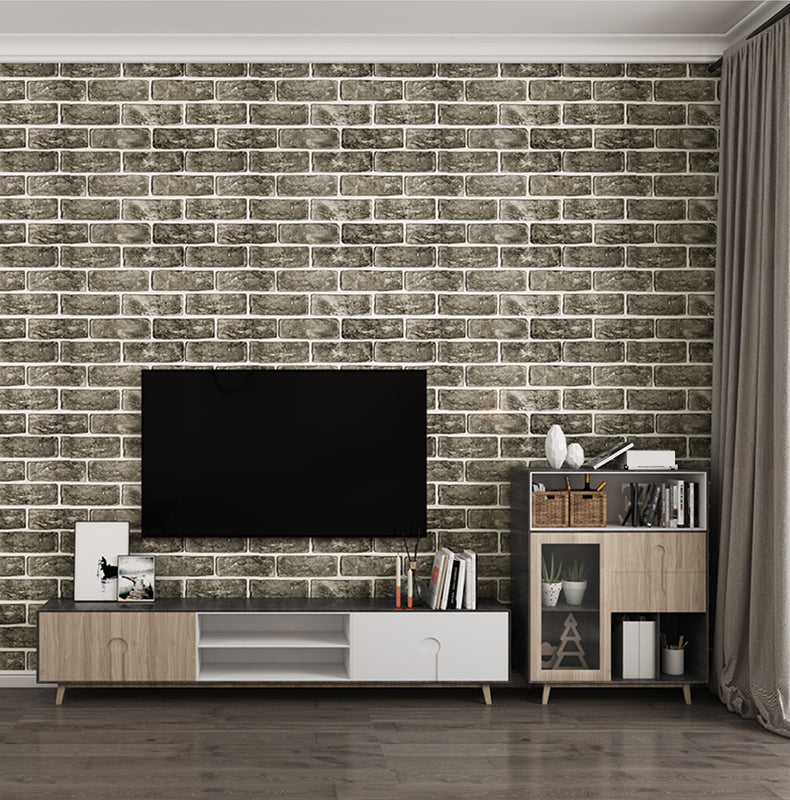 Brick Joint Peel & Stick Tile 12" x 24" Rectangular PVC Wallpaper Grey 100-Piece Set Clearhalo 'Flooring 'Home Improvement' 'home_improvement' 'home_improvement_peel_stick_blacksplash' 'Peel & Stick Backsplash Tile' 'peel_stick_blacksplash' 'Walls & Ceilings' Walls and Ceiling' 7328952