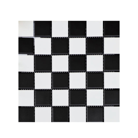 Black and White Wall Tile Mixed Material Mosaic Sheet Wall & Floor Tile Clearhalo 'Floor Tiles & Wall Tiles' 'floor_tiles_wall_tiles' 'Flooring 'Home Improvement' 'home_improvement' 'home_improvement_floor_tiles_wall_tiles' Walls and Ceiling' 7329759