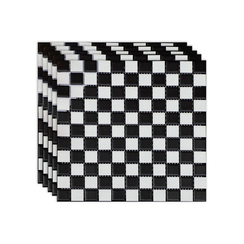 Black and White Wall Tile Mixed Material Mosaic Sheet Wall & Floor Tile White-Black Matte Clearhalo 'Floor Tiles & Wall Tiles' 'floor_tiles_wall_tiles' 'Flooring 'Home Improvement' 'home_improvement' 'home_improvement_floor_tiles_wall_tiles' Walls and Ceiling' 7329776