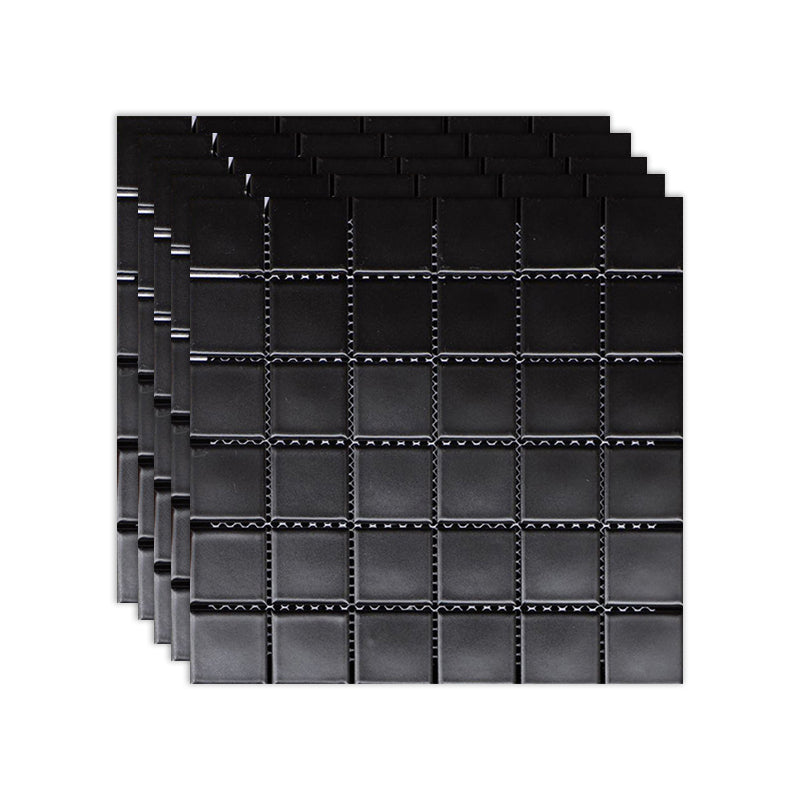 Black and White Wall Tile Mixed Material Mosaic Sheet Wall & Floor Tile Black Matte Clearhalo 'Floor Tiles & Wall Tiles' 'floor_tiles_wall_tiles' 'Flooring 'Home Improvement' 'home_improvement' 'home_improvement_floor_tiles_wall_tiles' Walls and Ceiling' 7329778