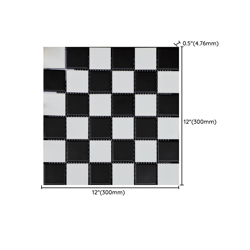 Black and White Wall Tile Mixed Material Mosaic Sheet Wall & Floor Tile Clearhalo 'Floor Tiles & Wall Tiles' 'floor_tiles_wall_tiles' 'Flooring 'Home Improvement' 'home_improvement' 'home_improvement_floor_tiles_wall_tiles' Walls and Ceiling' 7329791