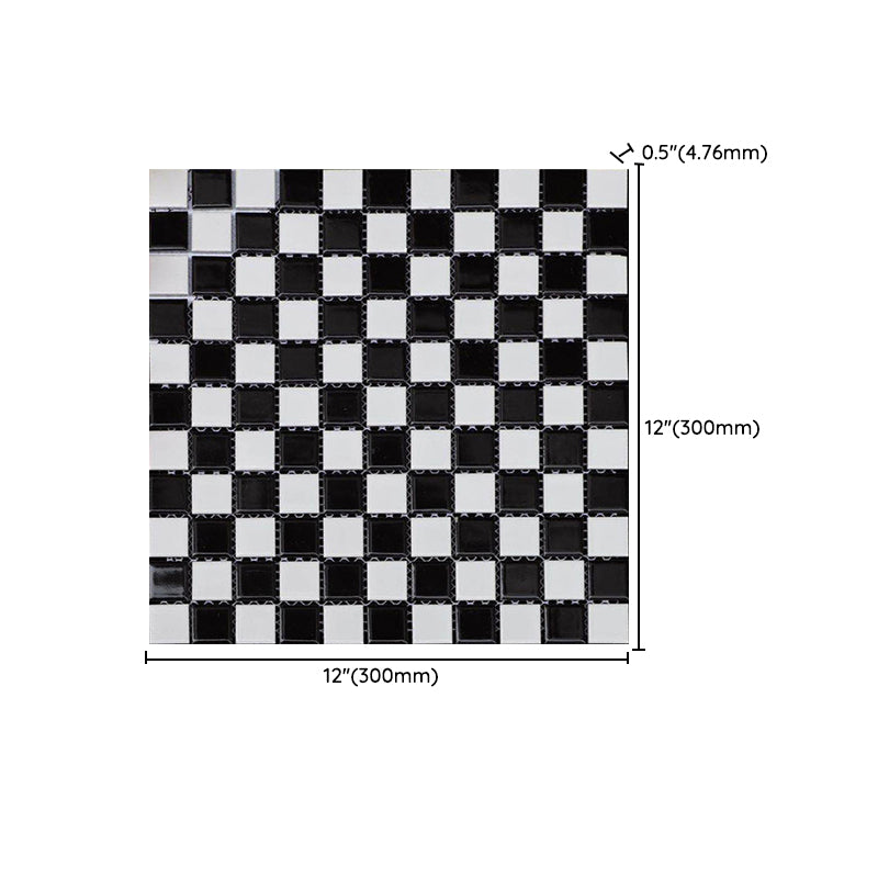 Black and White Wall Tile Mixed Material Mosaic Sheet Wall & Floor Tile Clearhalo 'Floor Tiles & Wall Tiles' 'floor_tiles_wall_tiles' 'Flooring 'Home Improvement' 'home_improvement' 'home_improvement_floor_tiles_wall_tiles' Walls and Ceiling' 7329794