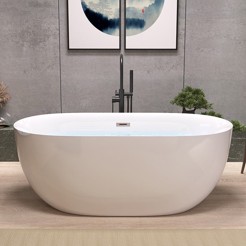 Antique Finish Stand Alone Bath Modern Oval Soaking Bath Tub Black 63"L x 29.5"W x 24"H Tub with Freestanding Tub Fillers Clearhalo 'Bathroom Remodel & Bathroom Fixtures' 'Bathtubs' 'Home Improvement' 'home_improvement' 'home_improvement_bathtubs' 'Showers & Bathtubs' 7330569