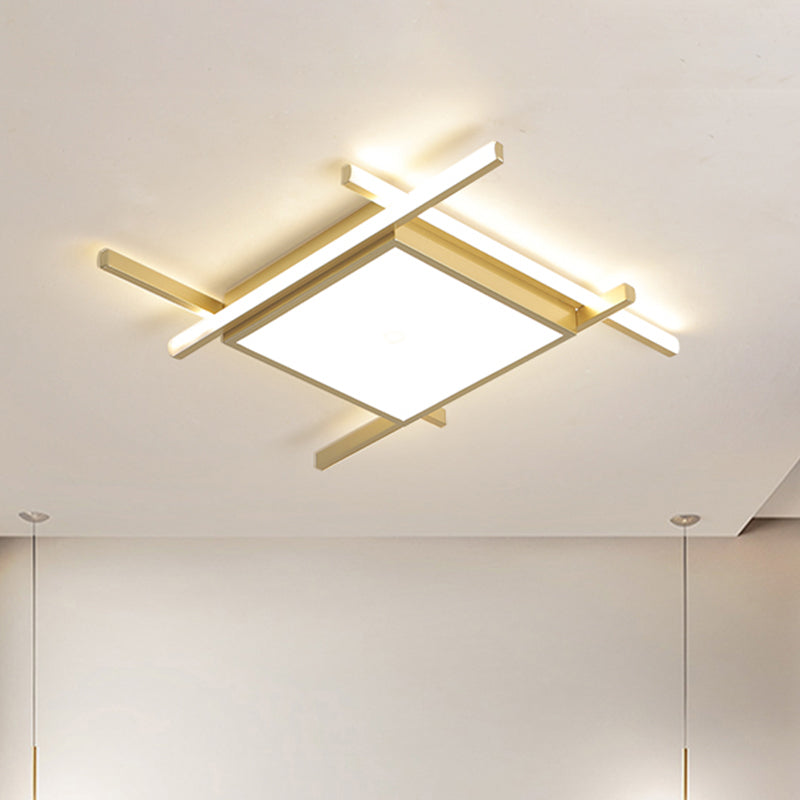 天井照明　スタイリッシュ スクエアフラッシュ照明器具北欧アクリル18インチ/23インチ幅LED寝室の