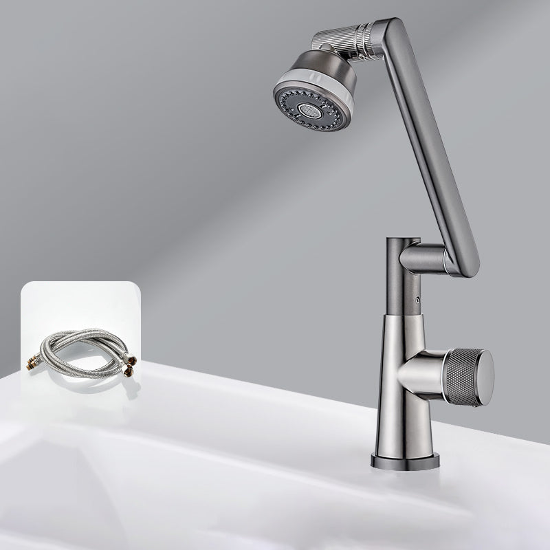Knob Handle Wide Spread Bathroom Faucet Industrial Vanity Sink Faucet Grey Clearhalo 'Bathroom Remodel & Bathroom Fixtures' 'Bathroom Sink Faucets' 'Bathroom Sinks & Faucet Components' 'bathroom_sink_faucets' 'Home Improvement' 'home_improvement' 'home_improvement_bathroom_sink_faucets' 7340804