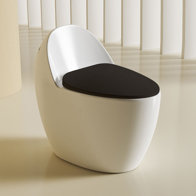 Floor Mounted Urine Toilet One Piece Toilet Modern Siphon Jet Toilet Bowl White Black Clearhalo 'Bathroom Remodel & Bathroom Fixtures' 'Home Improvement' 'home_improvement' 'home_improvement_toilets' 'Toilets & Bidets' 'Toilets' 7344828