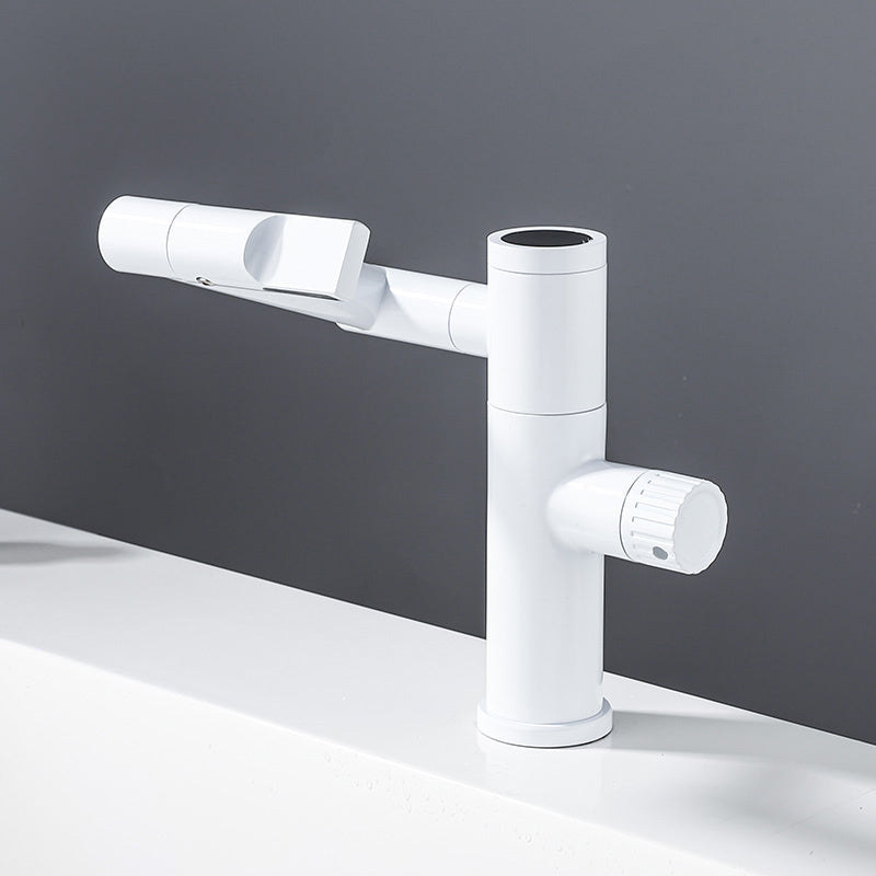 Industrial Wide Spread Bathroom Faucet Knob Handle Vanity Sink Faucet White Clearhalo 'Bathroom Remodel & Bathroom Fixtures' 'Bathroom Sink Faucets' 'Bathroom Sinks & Faucet Components' 'bathroom_sink_faucets' 'Home Improvement' 'home_improvement' 'home_improvement_bathroom_sink_faucets' 7345387